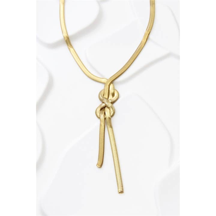 Gold Golden Infinity Necklace With Elegant Knot – Stainless Steel for wholesale on Faire1