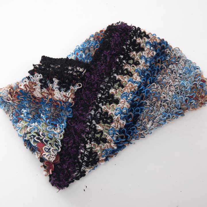 VIA FIORE - Wholesale Poncho - Women's - Multicolor Textured Knit Poncho with Fringe4