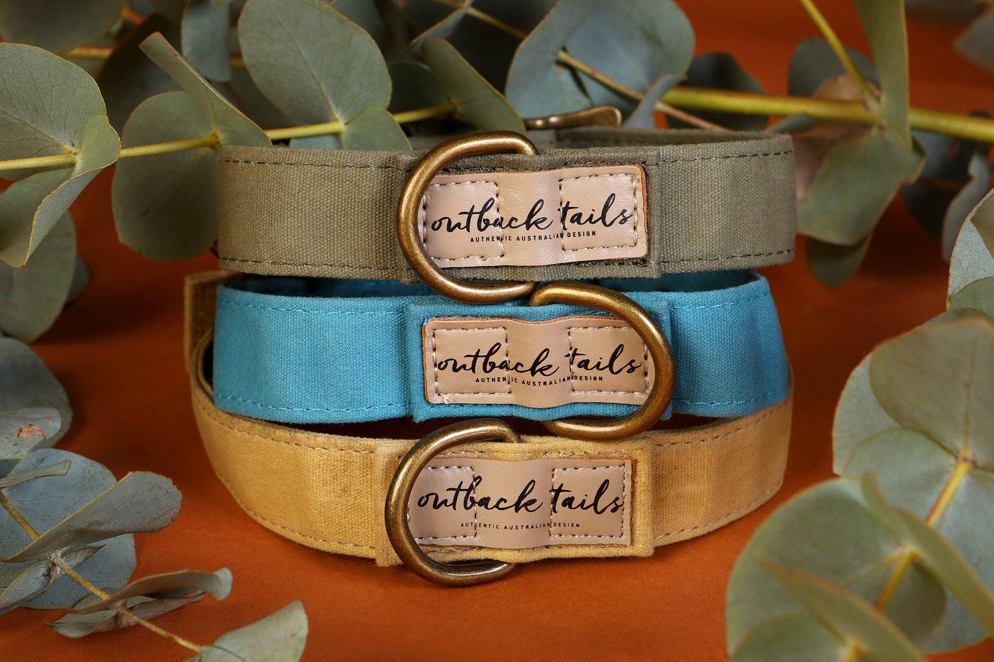 Outback Tails – wholesale Pet collar – Dog – Waxed Canvas Dog Collar - Blue2