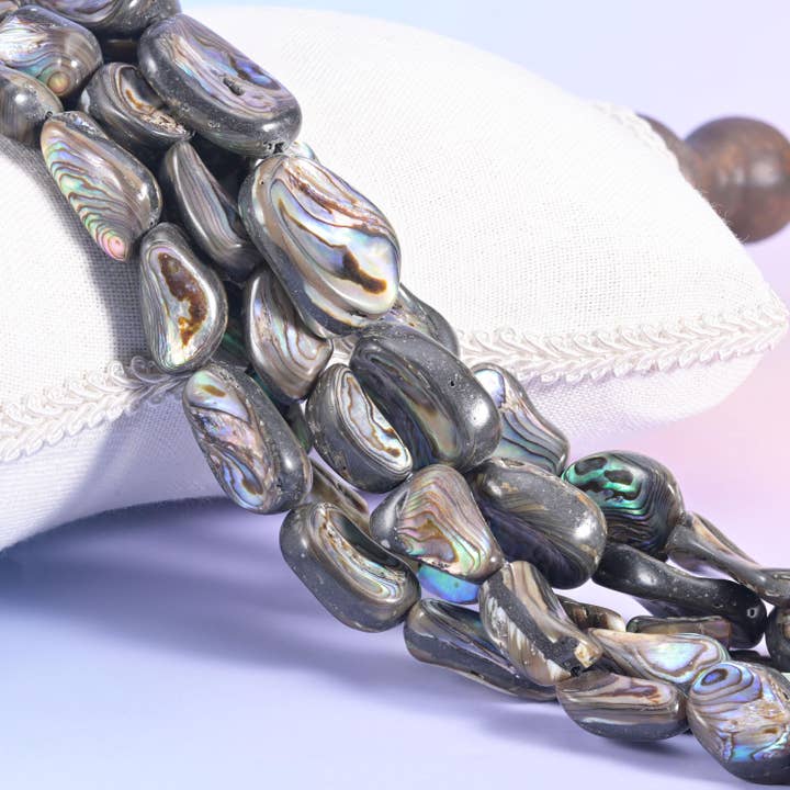 Abalone Shell Irregular Freeform Beads Jewelry Making 15 Inch Strand for wholesale by Mycrazycrystal