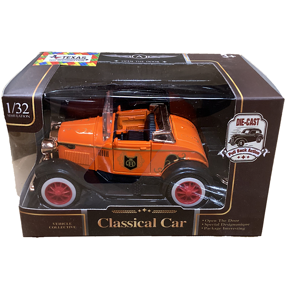 Texas Toy Distribution - Wholesale Toy Car/Truck - Kids - Classic Pull-Back Vehicles Die-Cast Vintage Cars, Assort x66