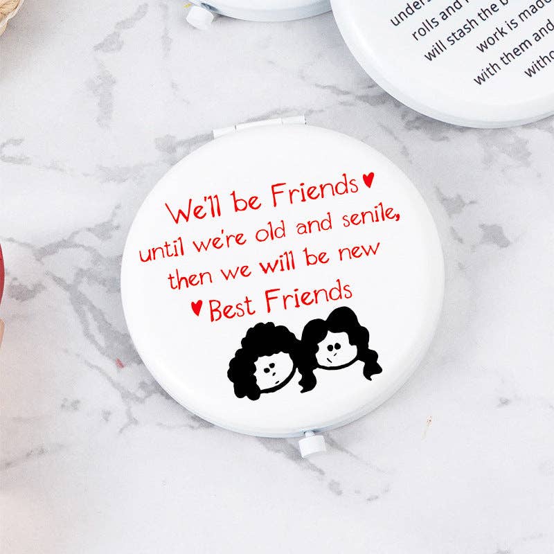 Dipped Shop - Wholesale Compact Mirror - White Letter Mini Portable Makeup Mirror DP25F4119