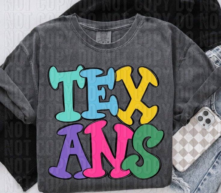 K and M Designs - Venta al por mayor Papel transfer para sublimación - Transferencia DTF de la colorida mascota de los tejanos0