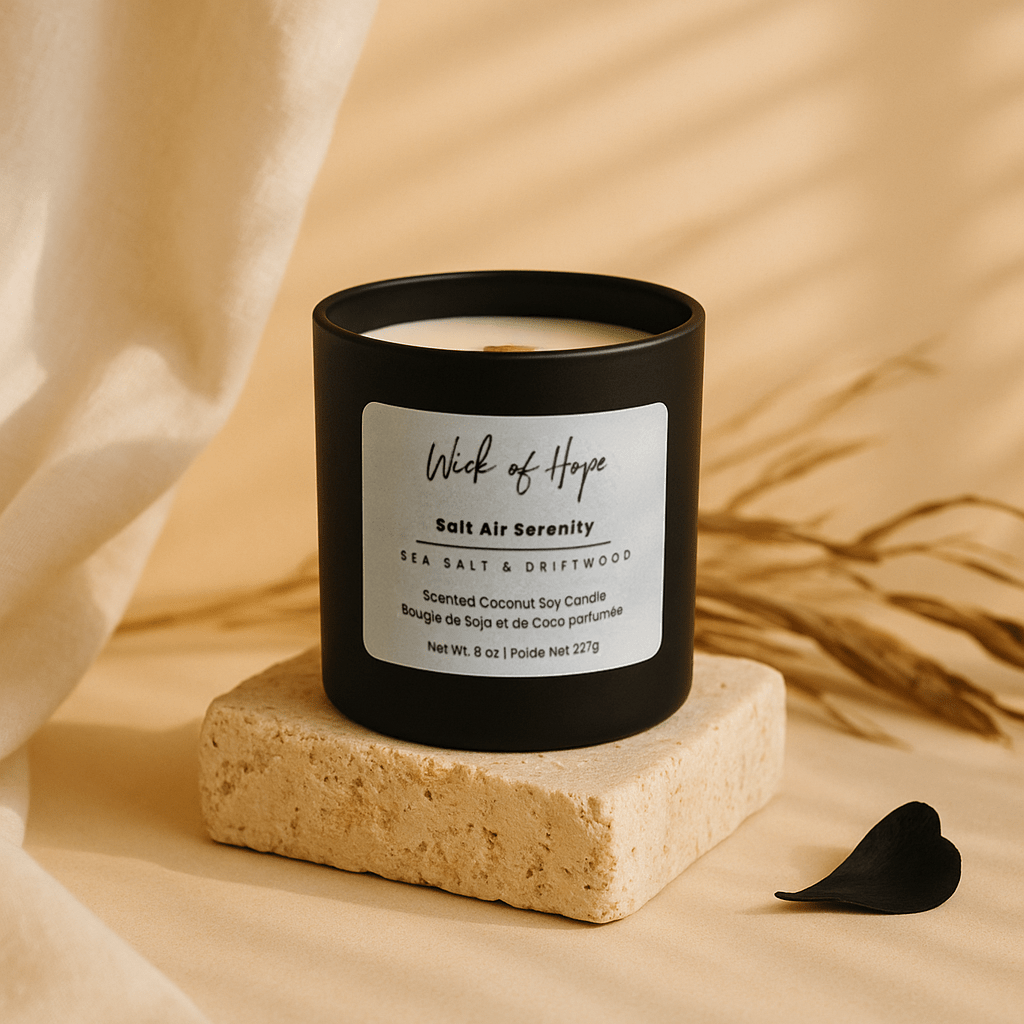 Wick of Hope - Wholesale Jar/Filled Candle - Salt Air Serenity Candle | Sea Salt + Driftwood2