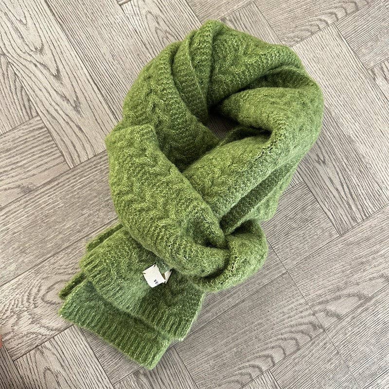 Plush Looks - Wholesale Scarf - Women's - Solid Color Wool Cable Knit Scarf1