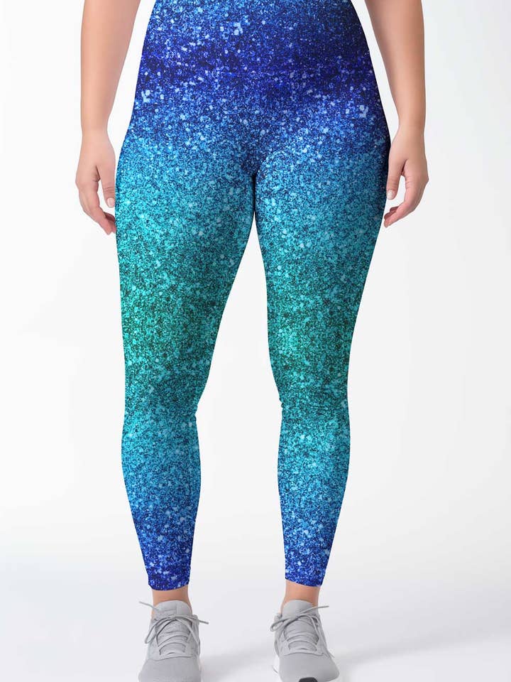 Ocean Drive Lucy Blue Printed Leggings Yoga Pants - Women for wholesale by Pineapple Clothing