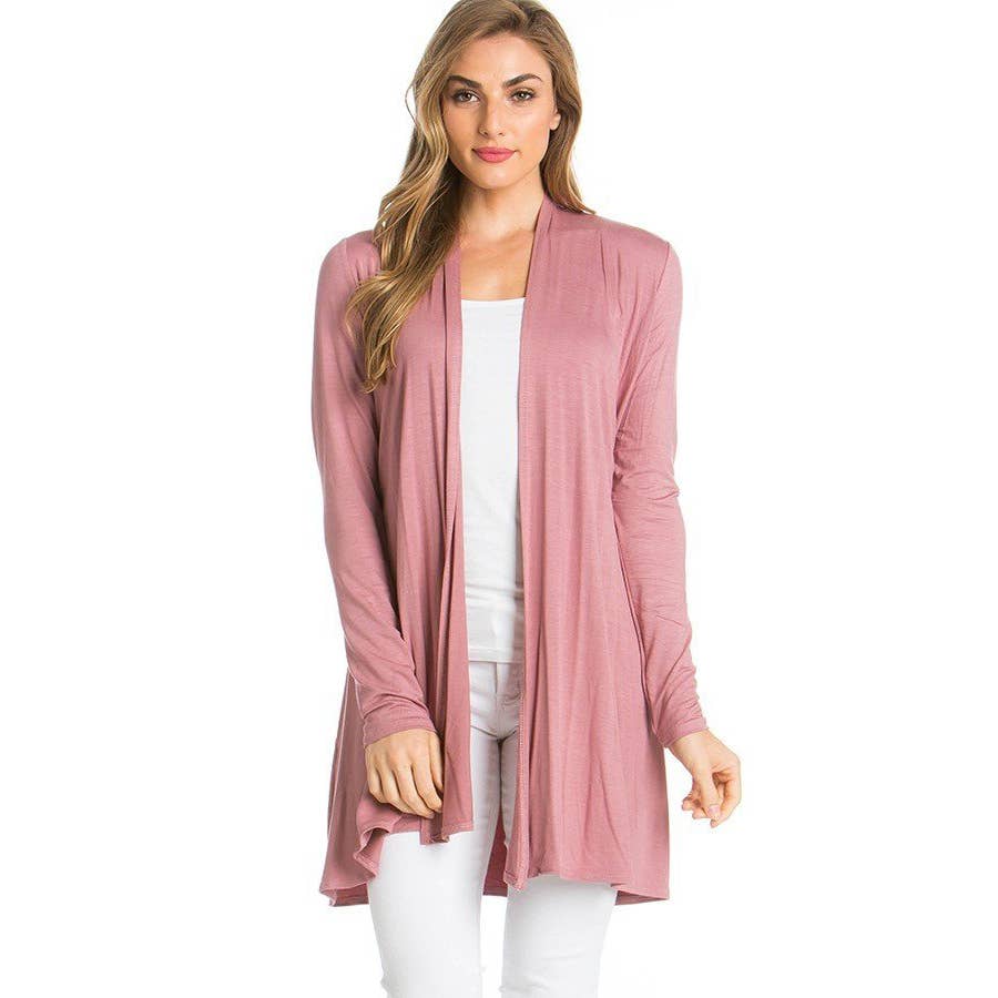 Azules Clothing - Venta al por mayor Cárdigan - Mujer - Cárdigan drapeado de manga larga con parte delantera abierta29