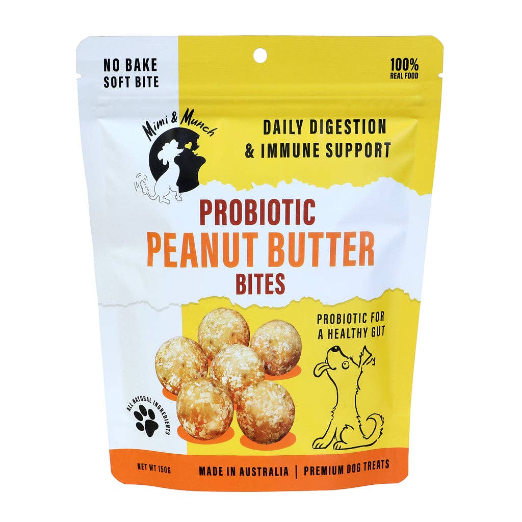 Mimi & Munch - Wholesale Pet Treats - Dog - Mimi & Munch Probiotic Peanut Butter Bites Natural Dog Treats0