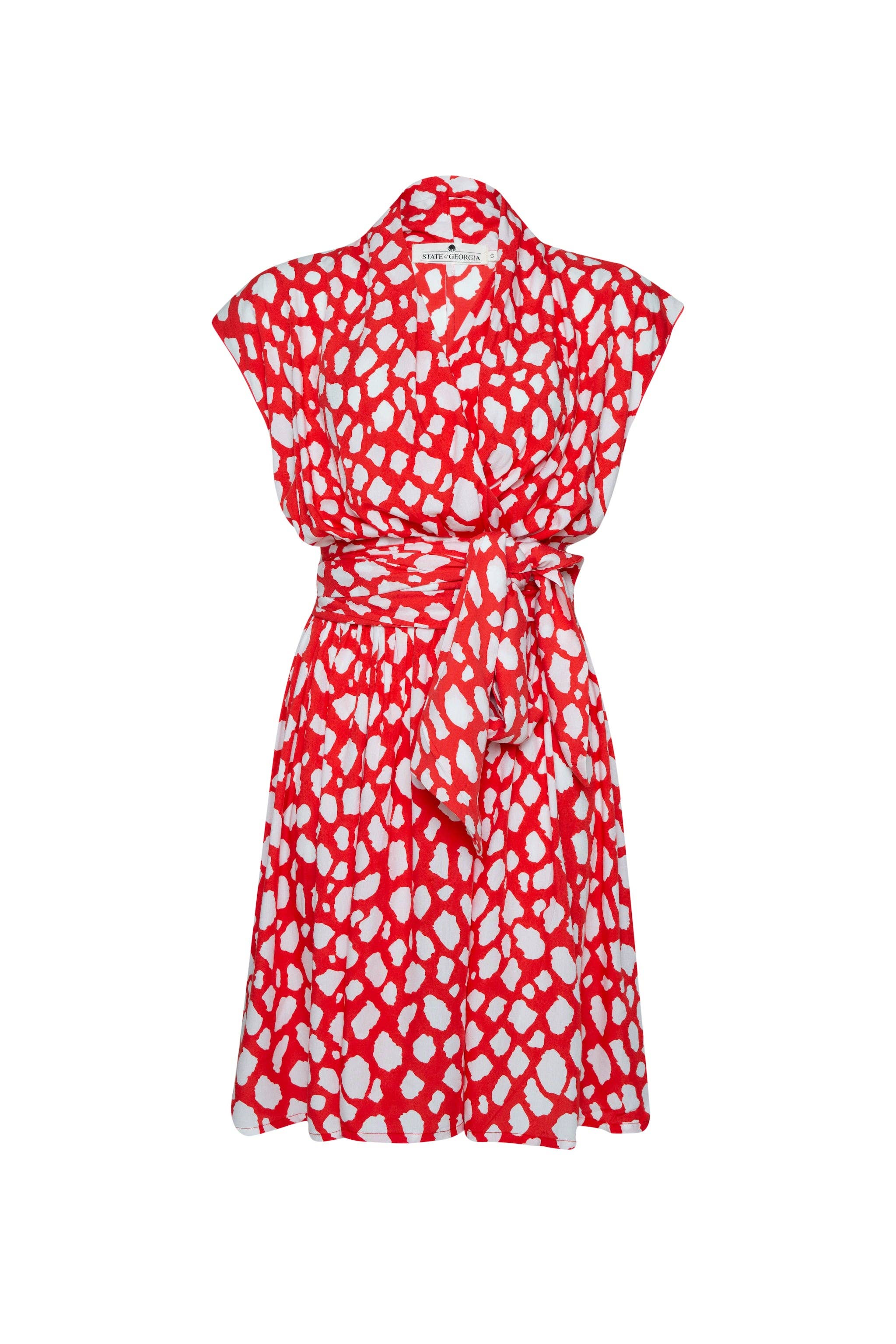 The Point Dress Short - Giraffe Red and White for wholesale on Faire0
