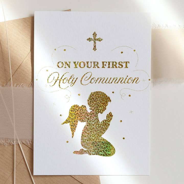 First Holy Communion Card - Praying Child for wholesale by Printarelle