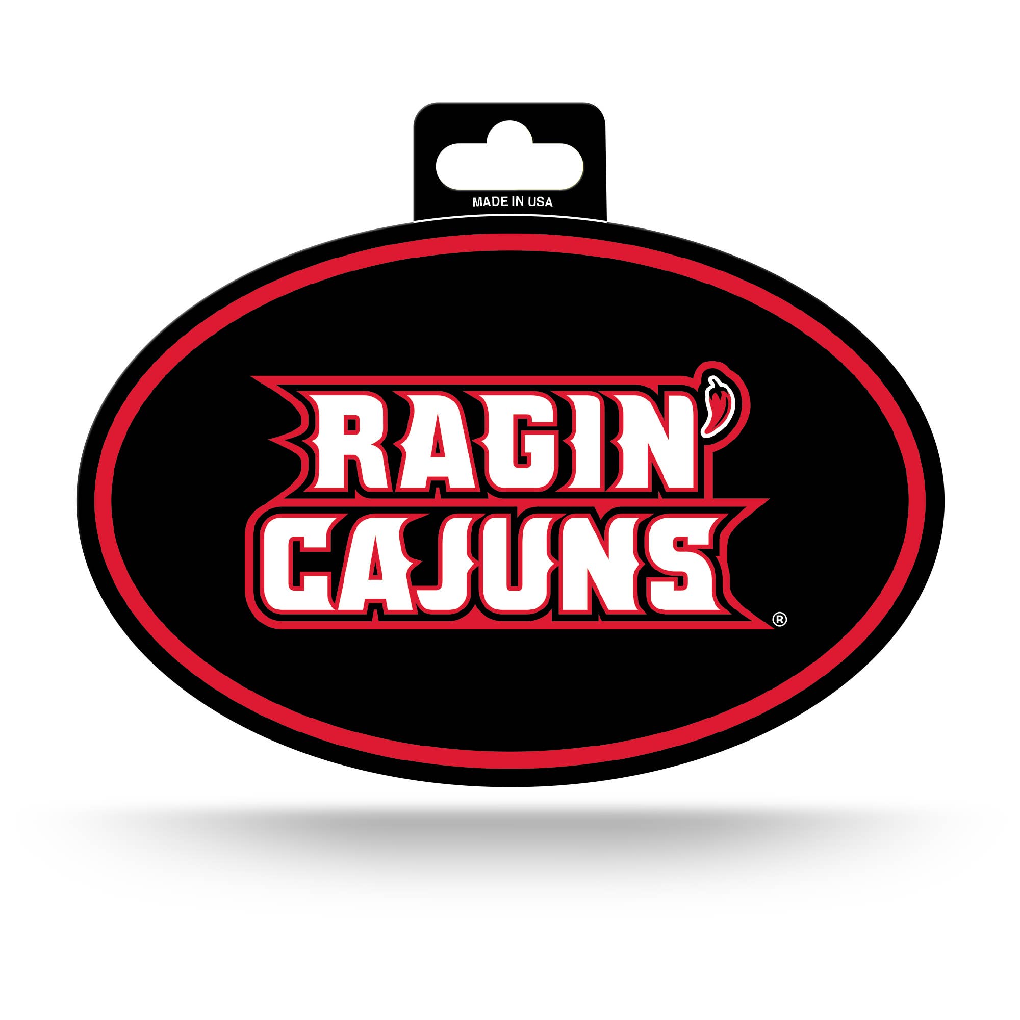 Rico Industries - Wholesale Sticker - NCAA  Louisiana-Lafayette Ragin Cajuns  Oval Sticker0