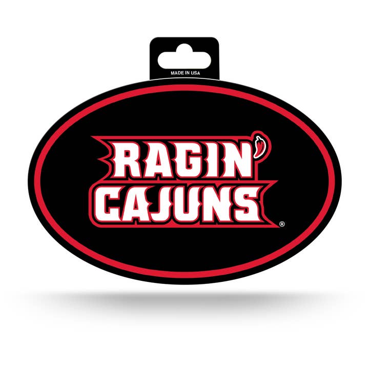Rico Industries - Wholesale Sticker - NCAA Louisiana-Lafayette Ragin Cajuns Oval Sticker