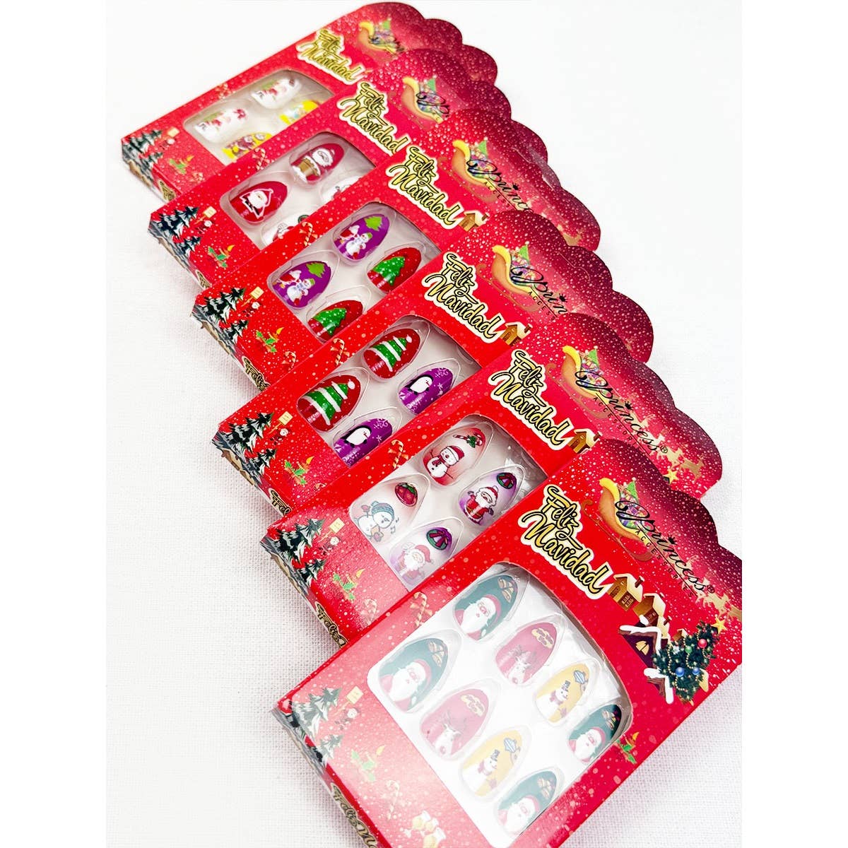 MIX COLOR Christmas Theme Fancy Press On  Nails Set for wholesale on Faire3
