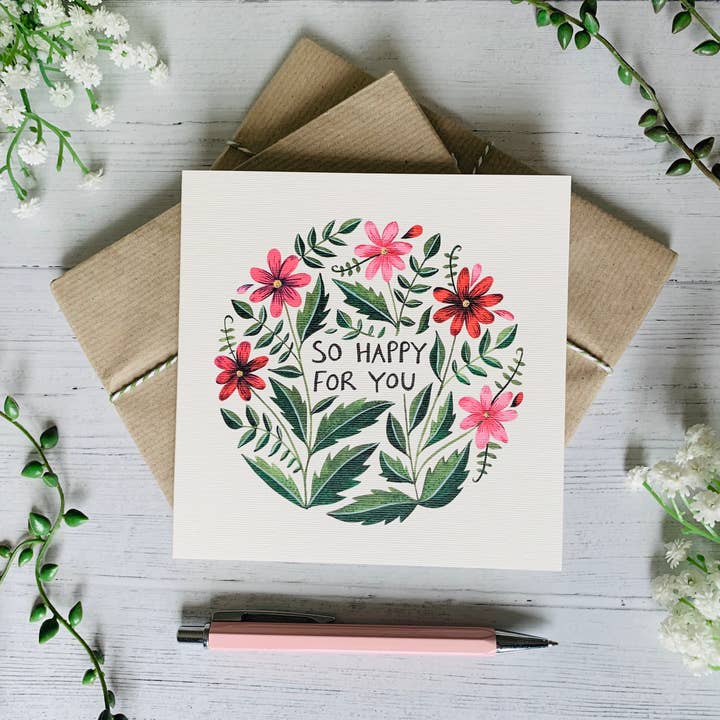 So Happy For You Greeting Card for wholesale by By Becky Amelia
