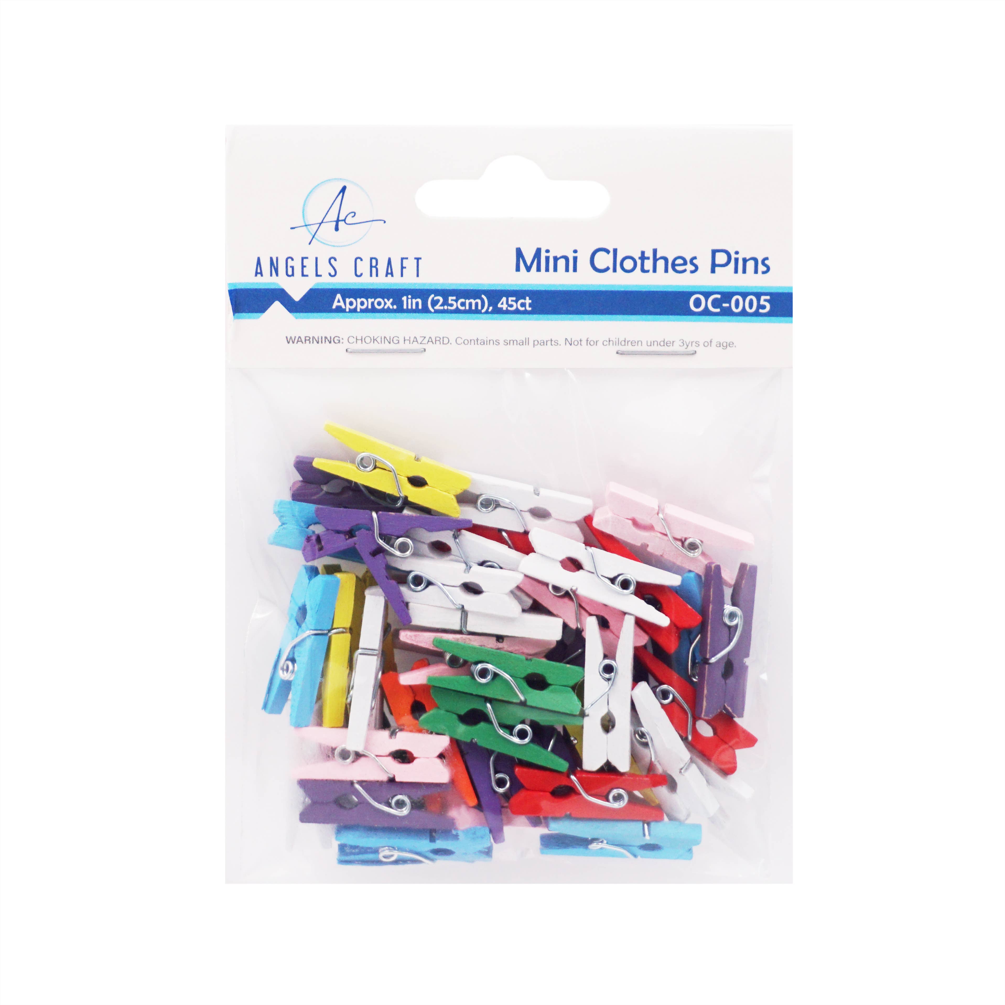 Angels Craft - Wholesale Clothes Clips - Tiny Clothespin, 45-ct 1in.4