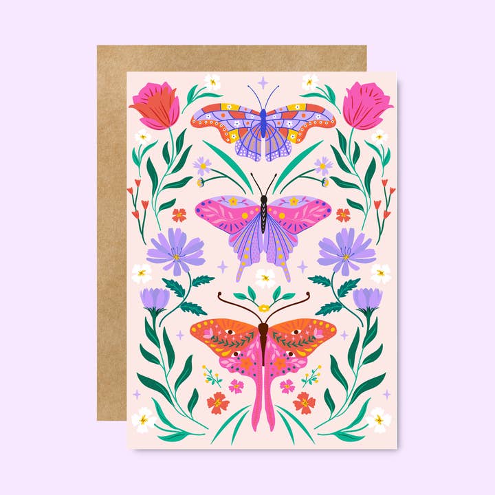 Botanical Moth Greeting Card for wholesale by Little Viper Co