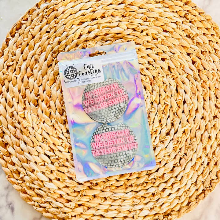 Bizzz Designs - Wholesale Car Coaster - Women's - Swiftie Car Coasters | Taylor Swift 10 Sets of Car Coasters