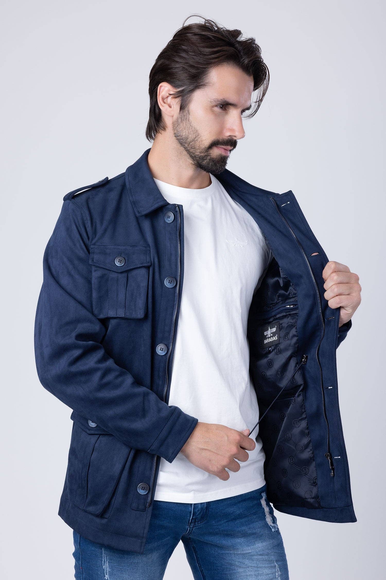 BARABAS - Venta al por mayor Chaqueta - Hombre - Chaqueta bomber de invierno de terciopelo con 4 bolsillos para hombre 4BH8616