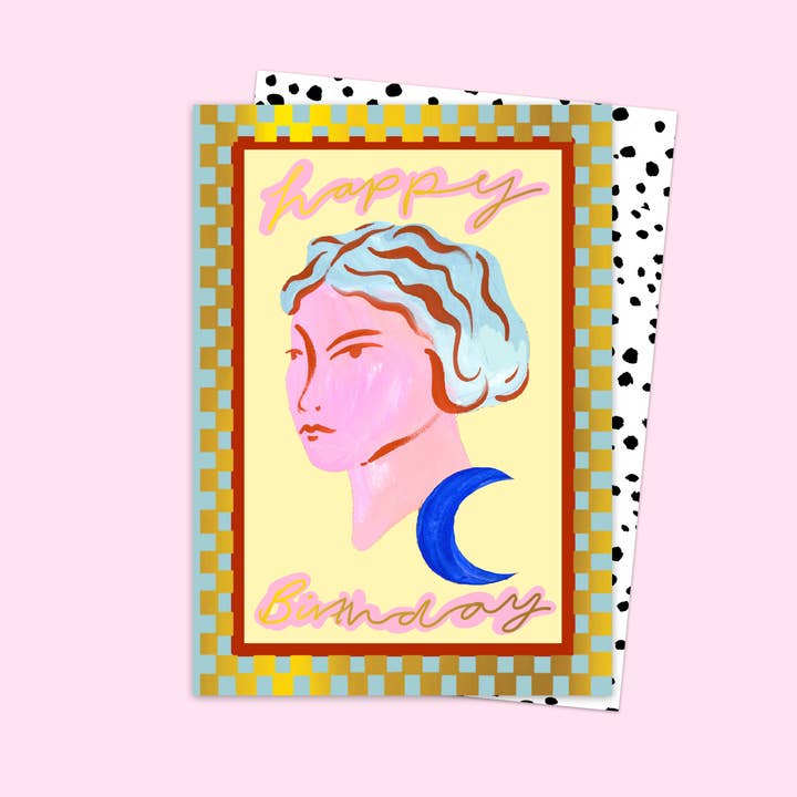 Happy Birthday Moon Goddess Card for wholesale by Eleanor Bowmer