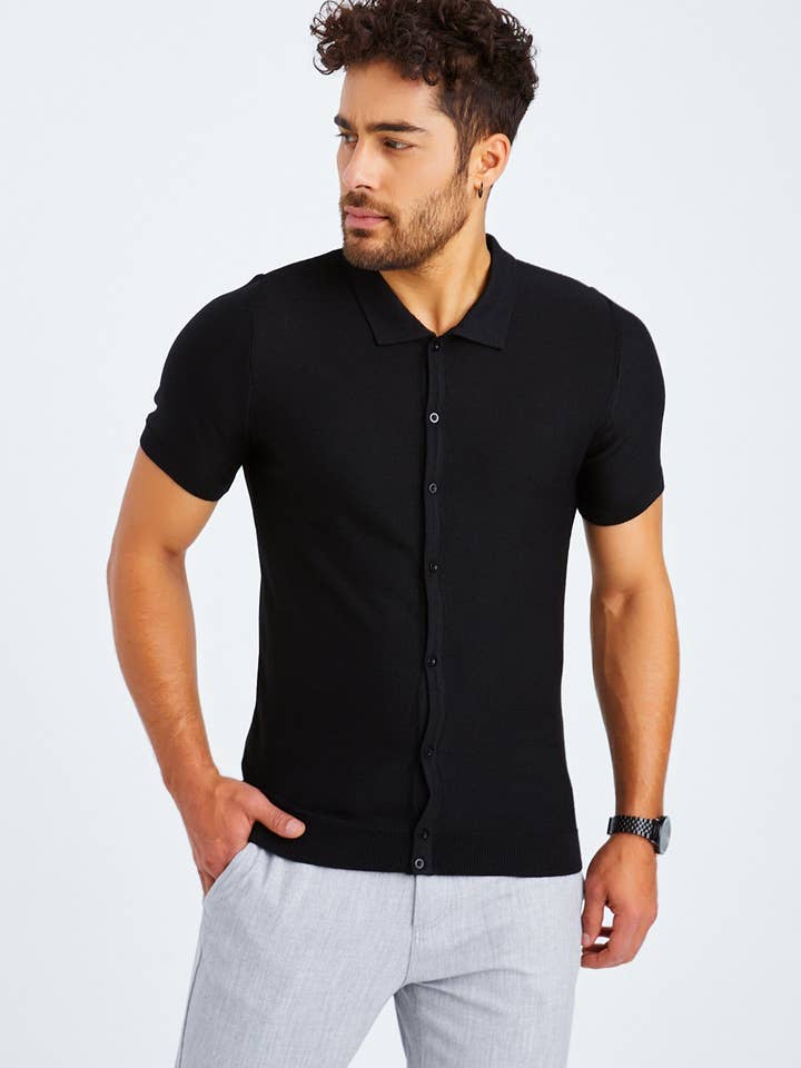 Leif Nelson GmbH - Wholesale T-Shirt - Men's - Men's Fine Knit Short Sleeve Shirt LN-7675