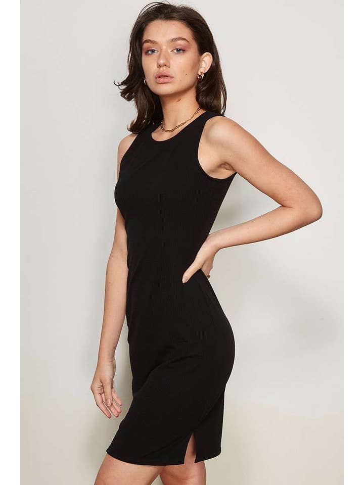 mittoshop - Vente Robe – femme - MINI-ROBE DÉBARDEUR EN TRICOT CÔTELÉ D17364