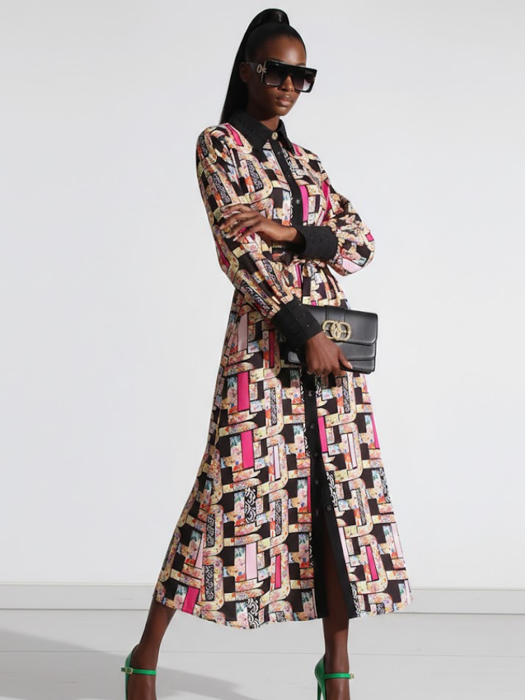 Aspicture Maxi Dress New Collection BYMANYC ® New York • Abstract Neon Garden for wholesale on Faire2