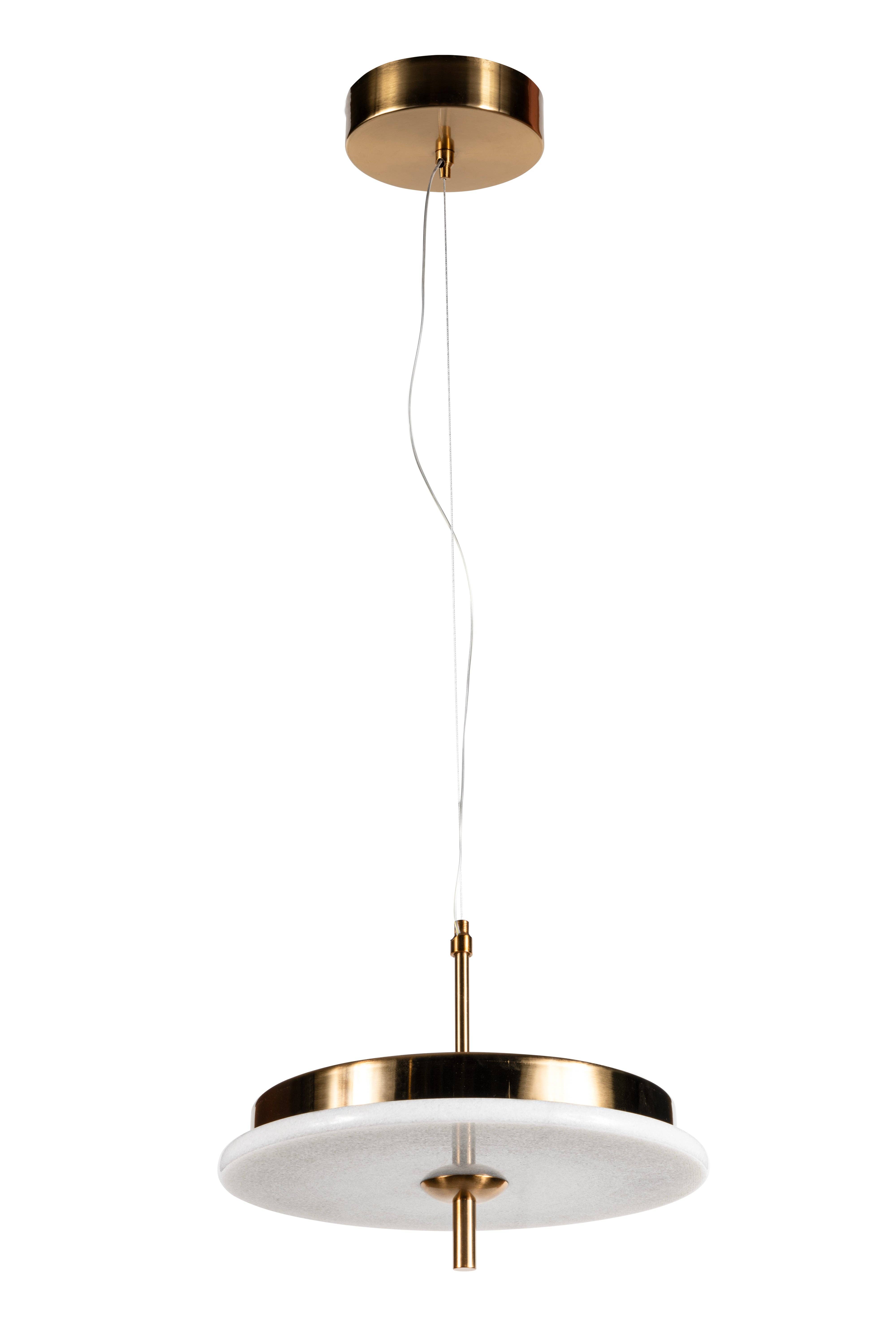 Eclipse Lighting - Wholesale Chandelier/Hanging Light - Luxury Marble LED Pendant Light for Dining Table & Kitchen Island – Custom Brass Fixture, Natural Stone Disc Chandelier, Alabaster Marble13