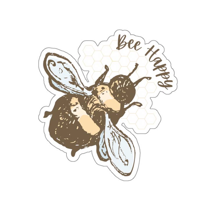 Bee- Happy Bee klistermærke - Die Cut for engroshandel hos Needful Things