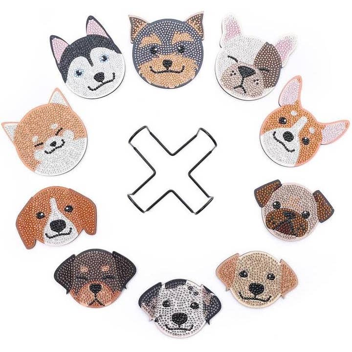 Bark & Sparkle DIY Diamond Art Coaster Set for wholesale by Diamond Brands