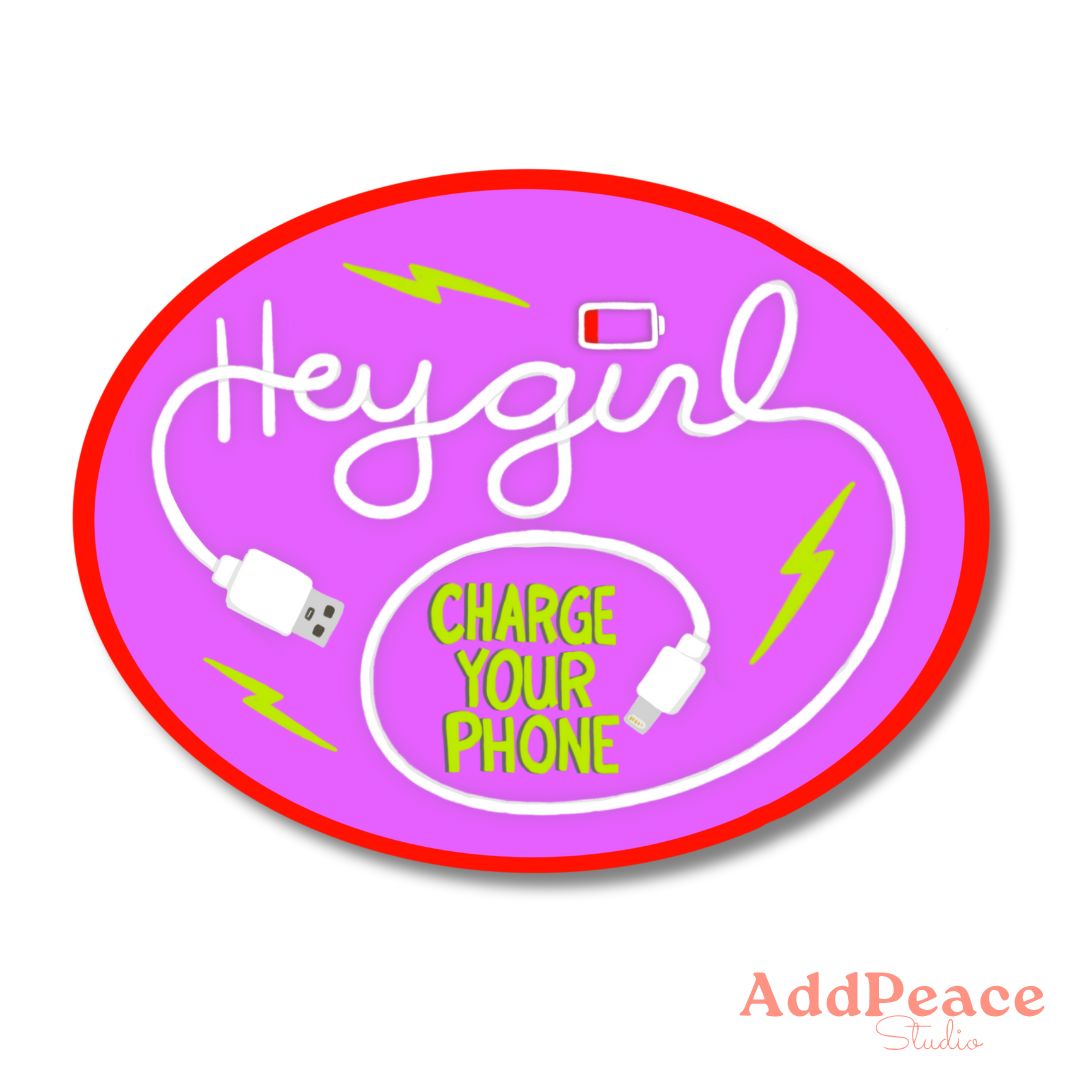 AddPeace Studio - Vendita all'ingrosso Adesivo - Adesivo Divertente Promemoria Batteria Scarica Carica il Tuo Telefono0