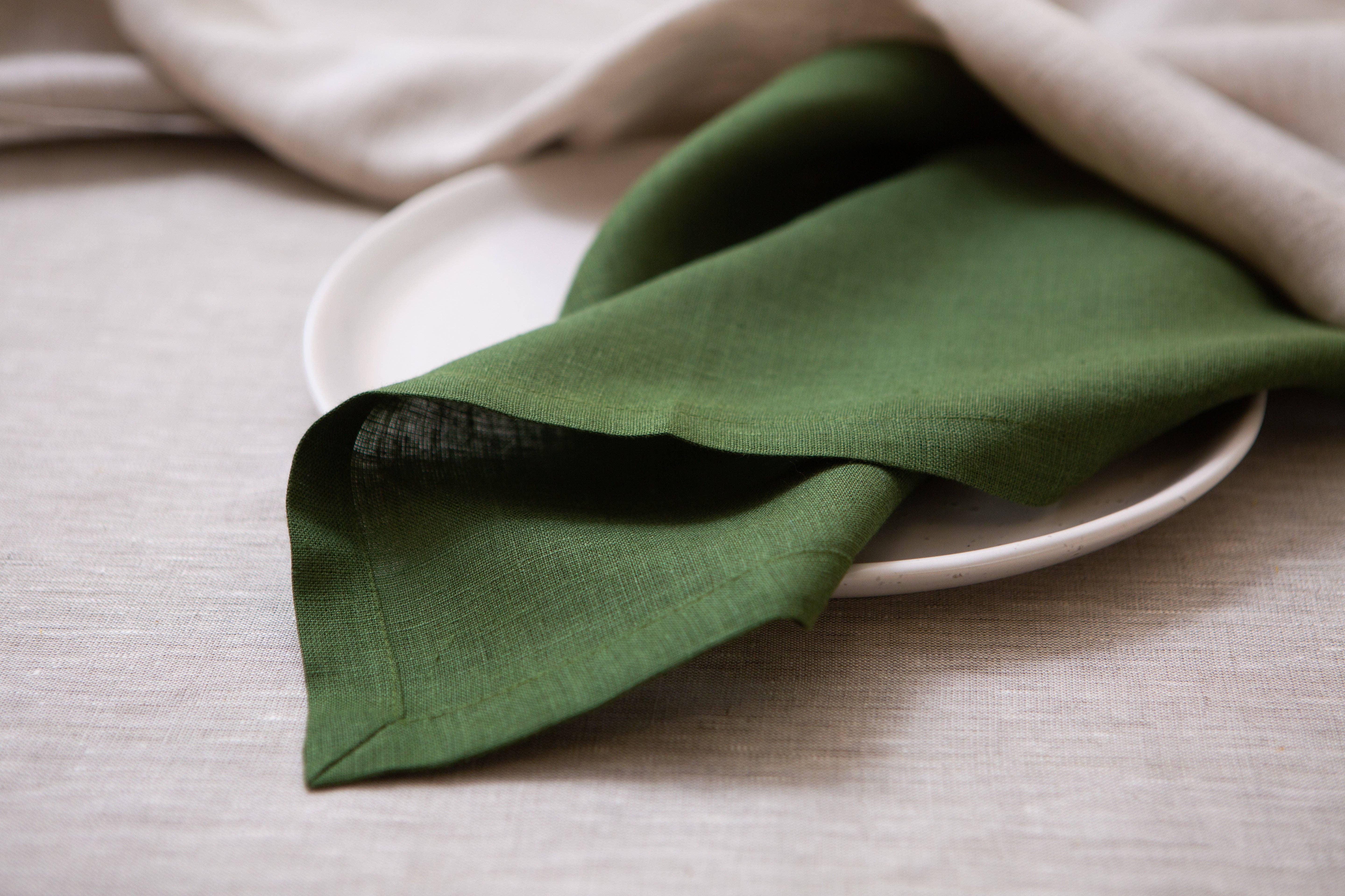 CoolLinen - Wholesale Dinner & Cloth Napkin - Green organic linen napkins.5