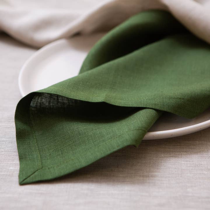CoolLinen - Wholesale Dinner & Cloth Napkin - Green organic linen napkins.5