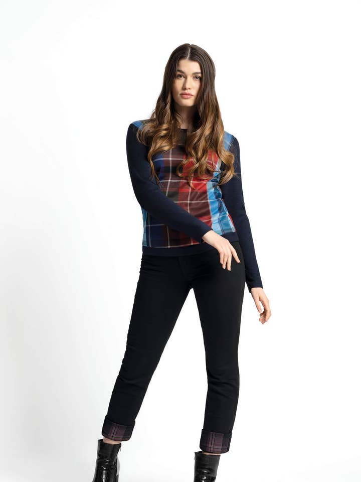 Checked sweater for wholesale by MODEE