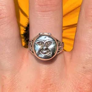 Sterling Silver Potion/Poison Moon face Ring for wholesale by Zeppo Merchandisers Inc