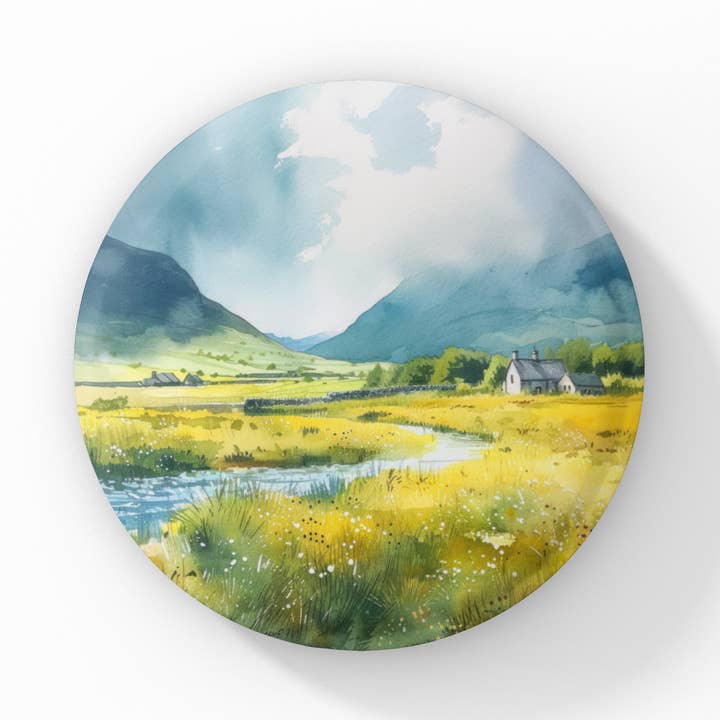 Irish Landscape Pin Button, River Keychain, River Magnet for wholesale by NatureCuts