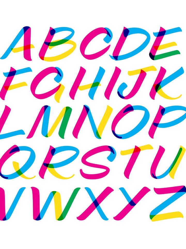 Primary Casual Alphabet Print for wholesale by Christopher Rouleau