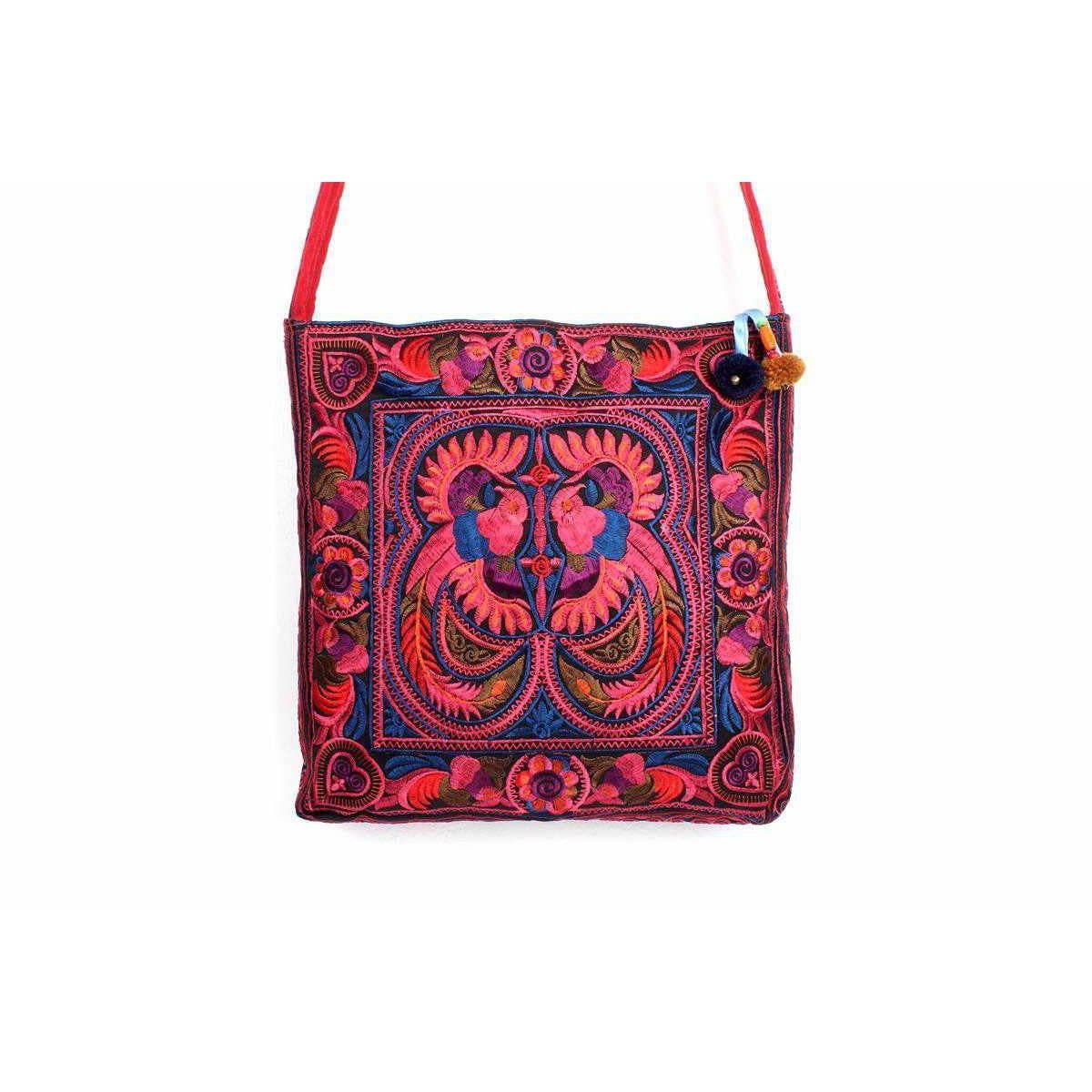 Lumily - Vente Sac à bandoulière – femme - Prix d'origine 49 $ | Sac bandoulière à pompons Hmong Birds3