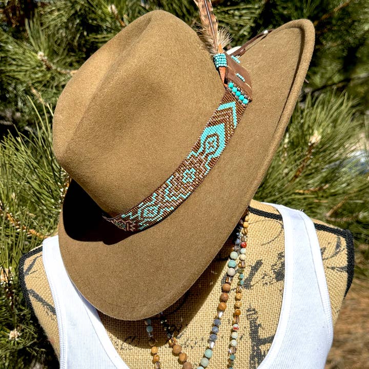 Fleurdesignz Western Jewelry - Wholesale Hat Accessory - Women's - Turquoise Hatband; Silverthorne