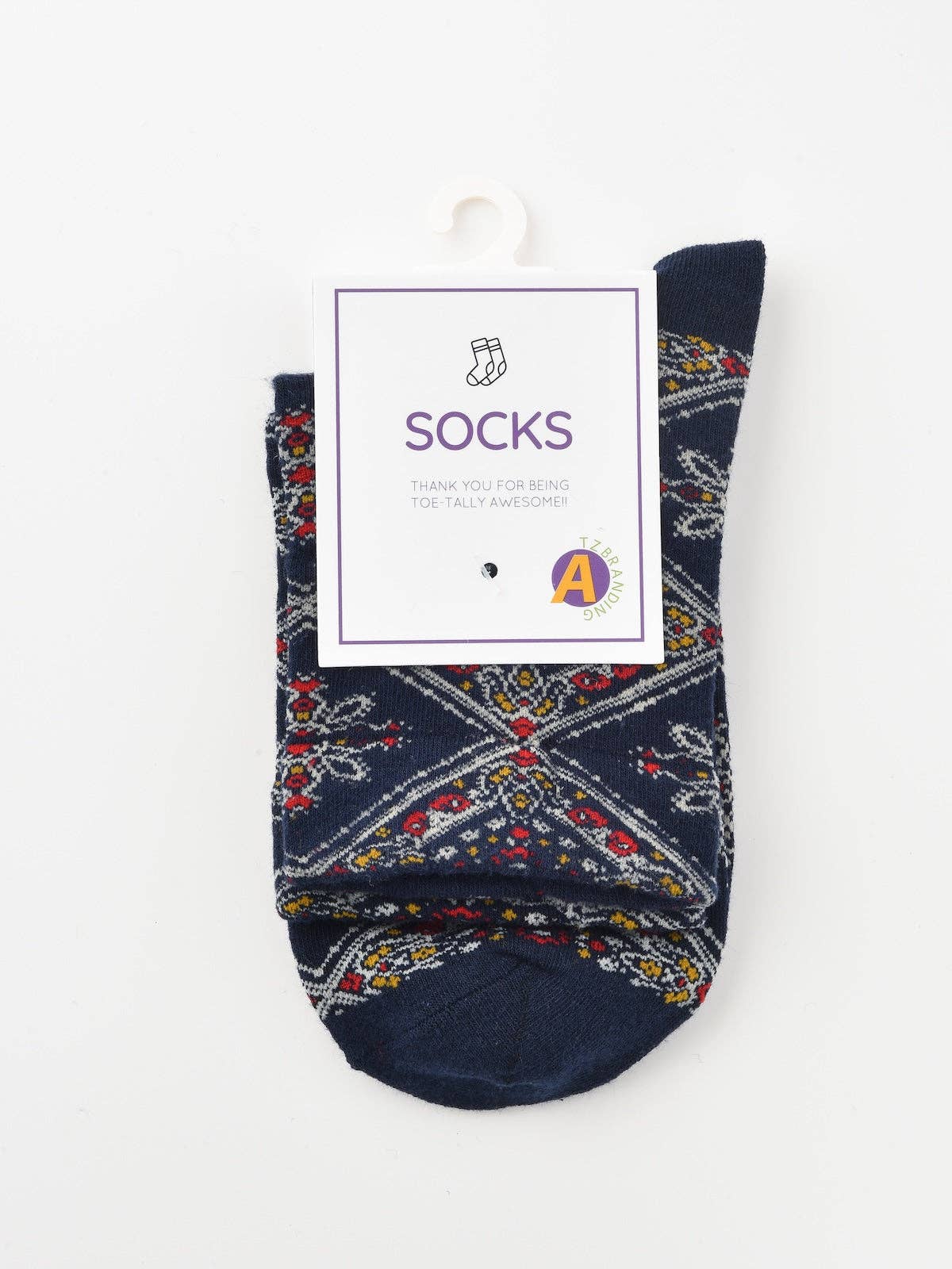 Funkyrel® Atzbranding Limited - Vendita all'ingrosso Calzini - Donna - Rufia - Calzini retrò a metà polpaccio con motivi floreali a rombi18