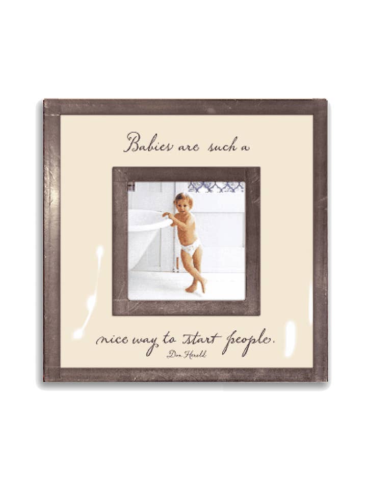 Babies Are Such Nice Ways 3"x 3" Copper & Glass Photo Frame for wholesale by Ben's Garden