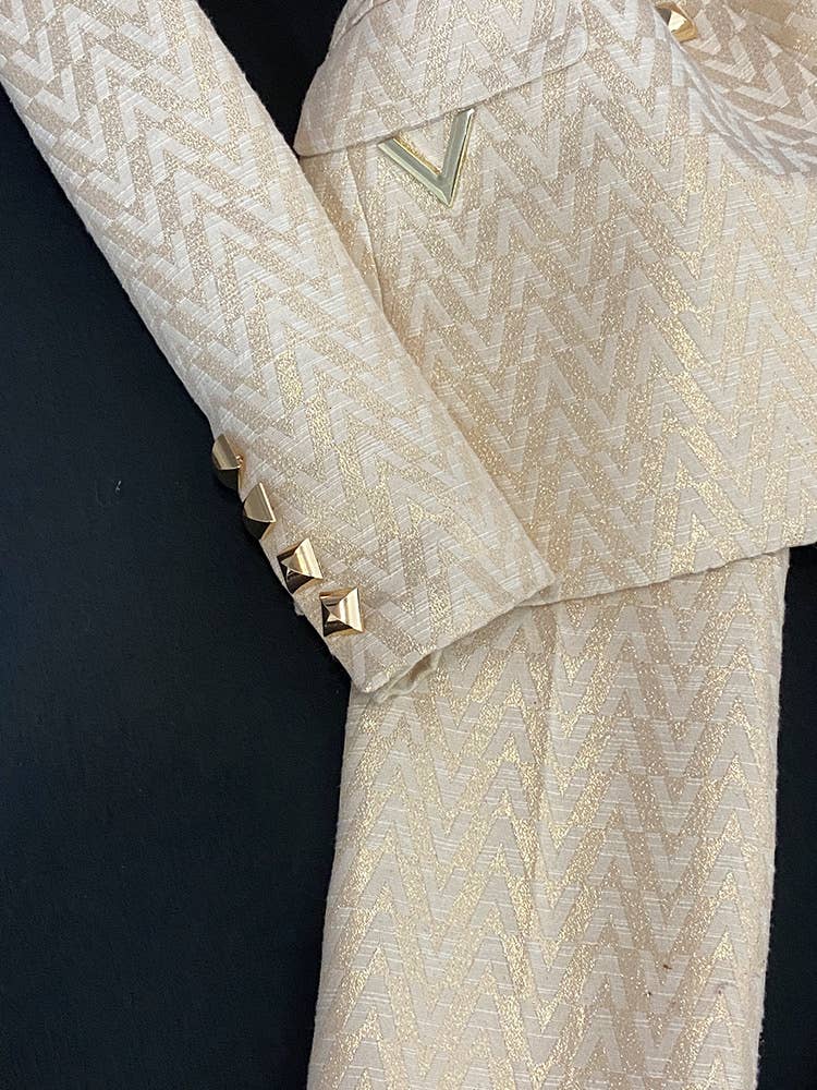 Farbe als Bilder SY383 Jacquard-Anzug mit schmaler Hose - Zweiteiliges Set für den Großhandel auf Faire6