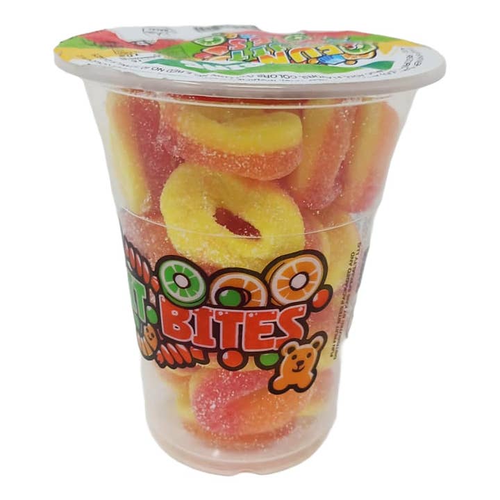 Cup candy Peach Ring Fun fruit Bites 6oz for wholesale by SaniLLC