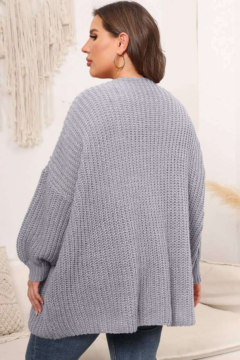 NINEXIS - Wholesale Knit Sweater - Women's - CWOSWL07412_PLUS SIZE WOMEN OVERSIZED CHUNKY KNIT CARDIGAN5