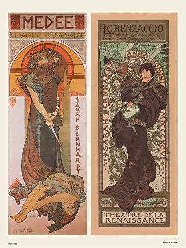 Art nouveau Poster Art Print by Alphonse Mucha Medee Poster Art Print 30x40cm for wholesale by On The Wall Art Ltd