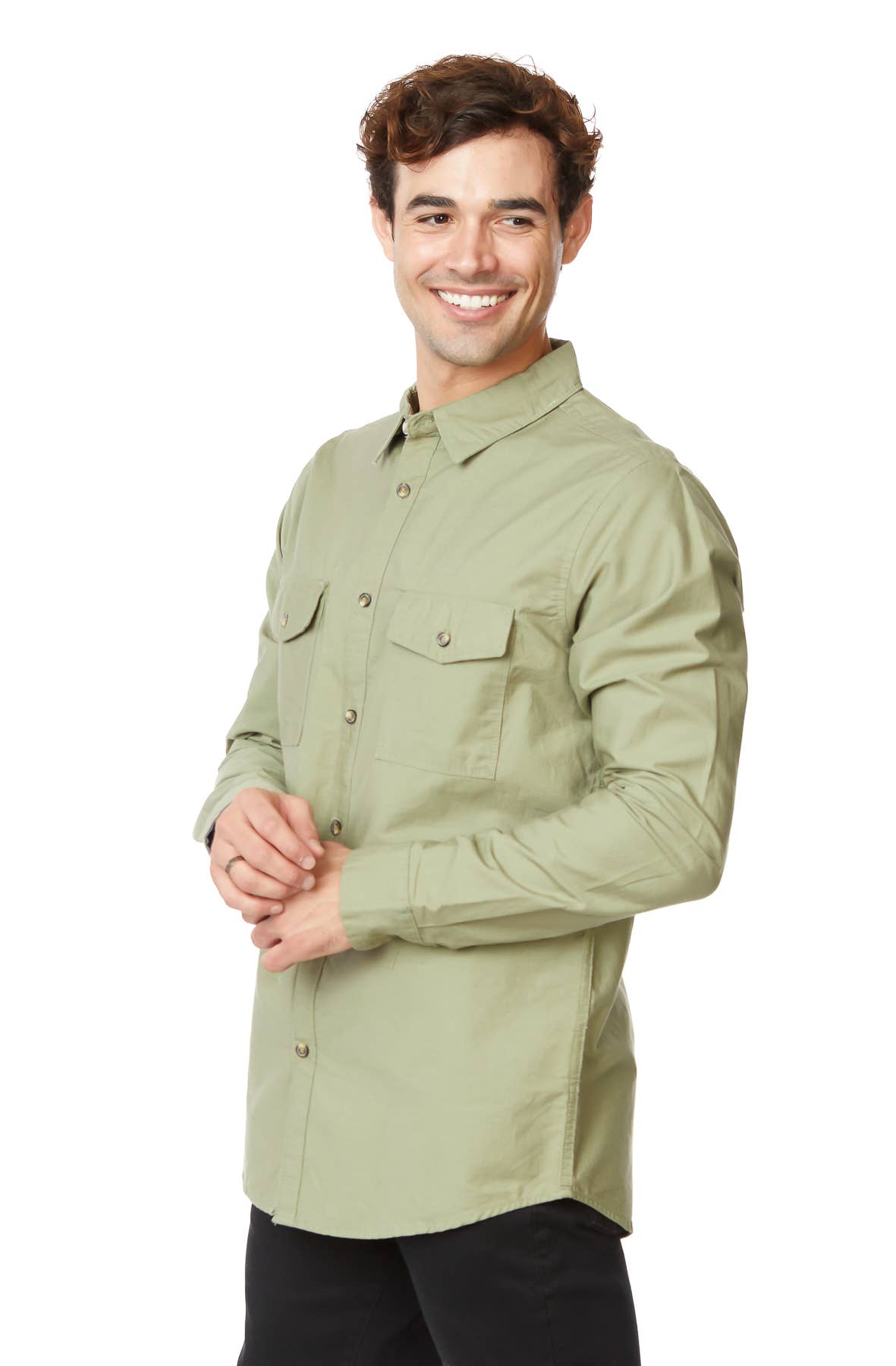Hawk's Bay - Wholesale Button Down Shirt - Men's - MEN'S LONG SLEEVE TWILL COTTON CANVAS SHIRT1