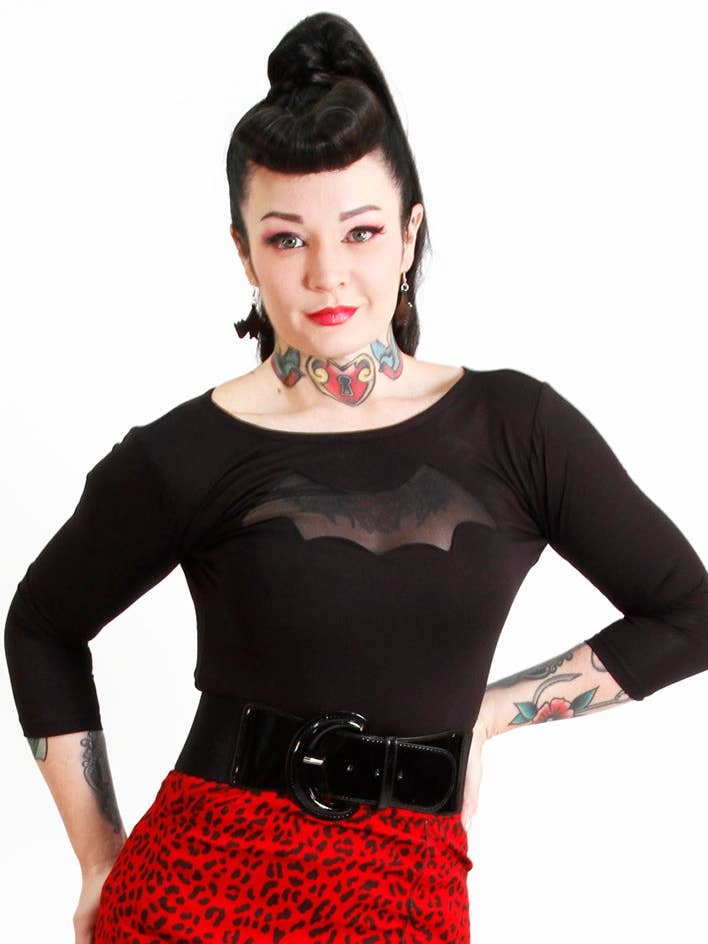 Black Night Wing Top 3/4 Sleeve for wholesale by BONSAI KITTEN
