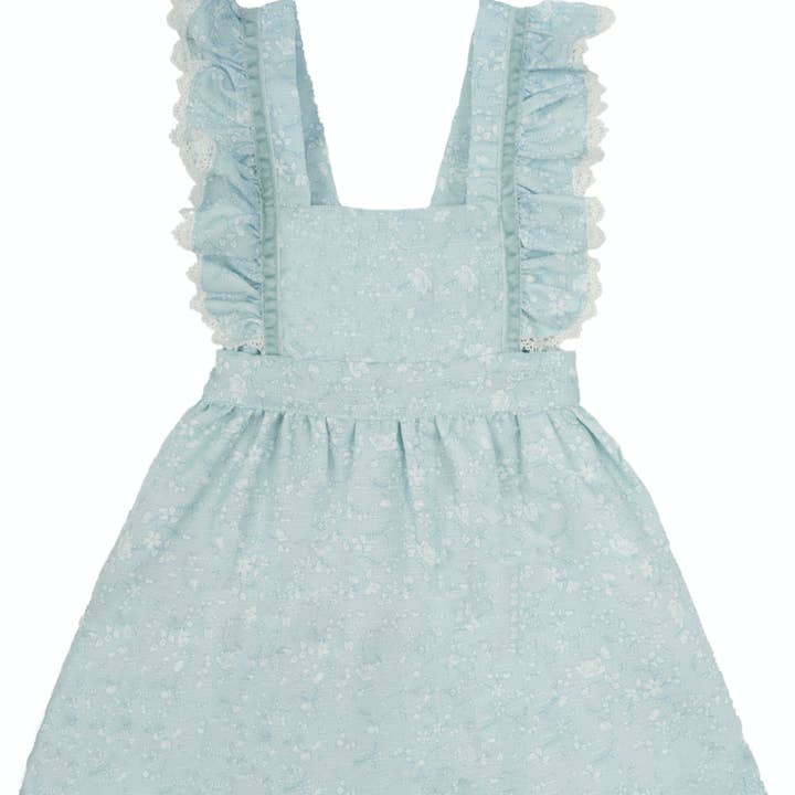 Dress with ruffles and embroidery - Blue for wholesale by papaoutai