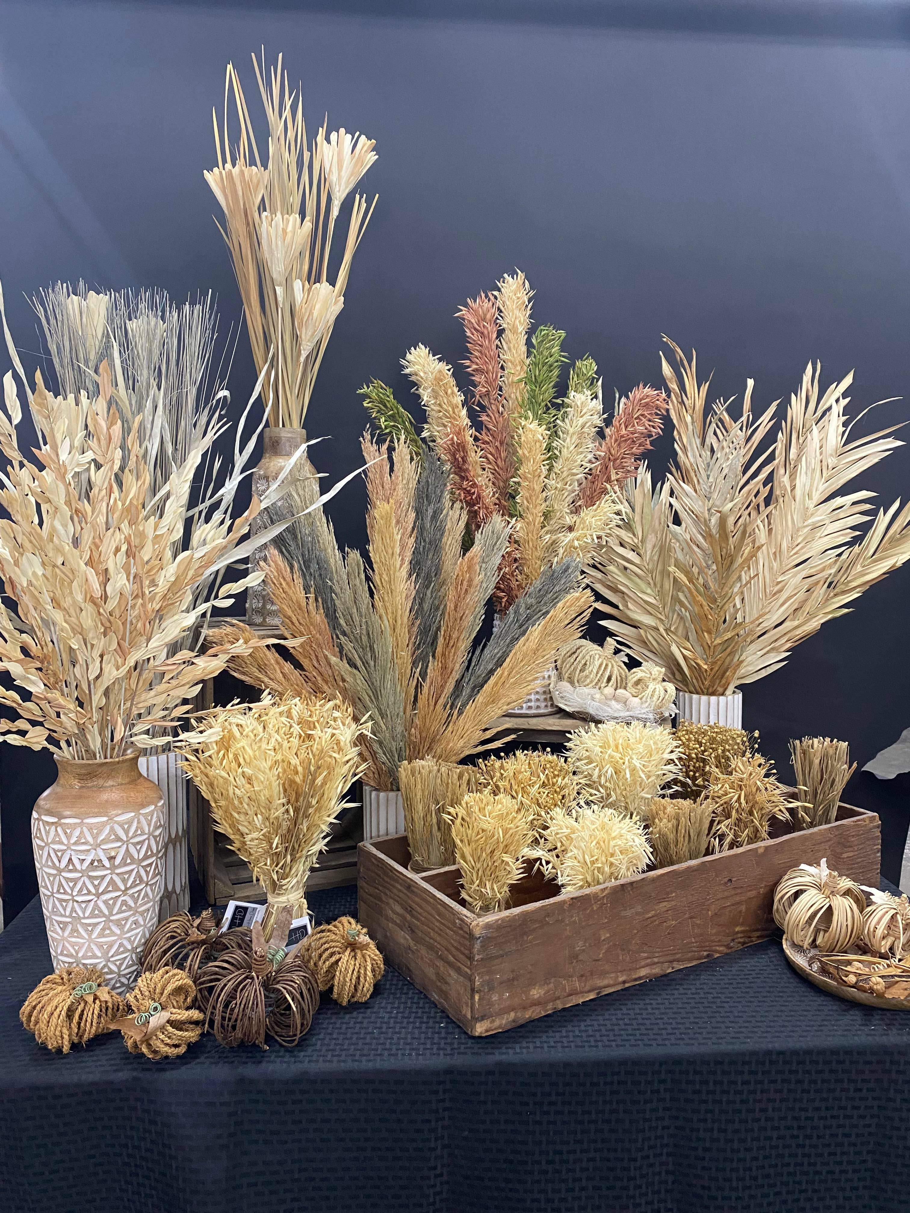 Wholesale Home Decor - Wholesale Dried/Pressed Flowers - Brown Nanal Flower Stick 39in2