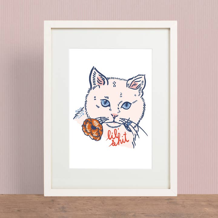 Stay Home Club - Wholesale Art Print - Lil' Shit (Cat) Print