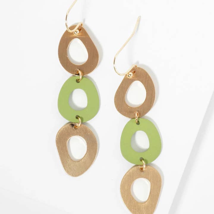 Wild Honey - Wholesale Dangle Earrings - Color Coated Organic Circle Drop Dangle Earrings
